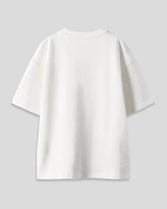 West Lane MATISSE oversized  men short sleeve round neck white graphic t-shirt