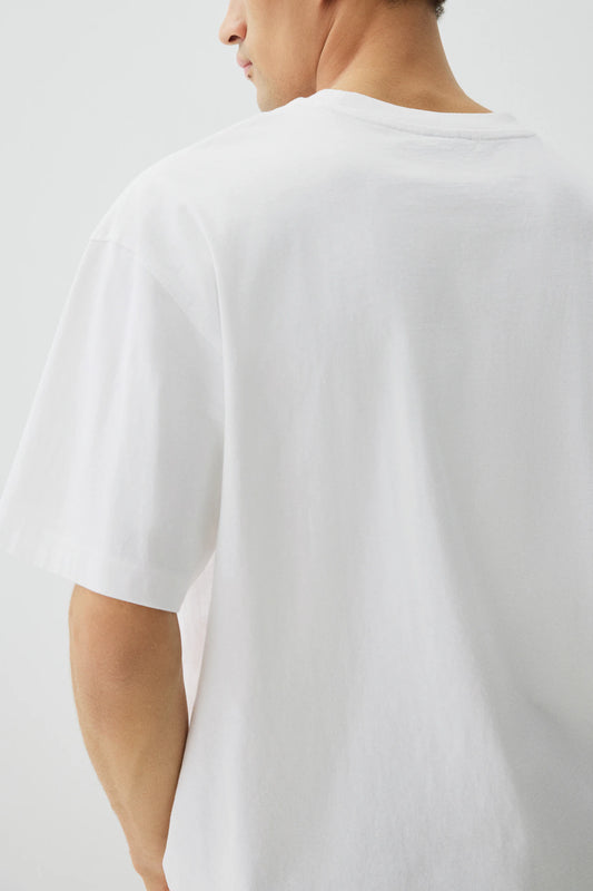 West Lane LOVE oversized  men short sleeve round neck white graphic t-shirt